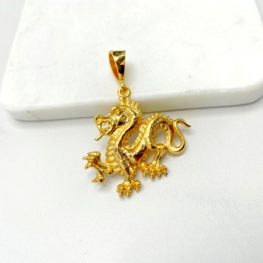 18k Gold Filled Mythologic Chinese Dragon Pendant